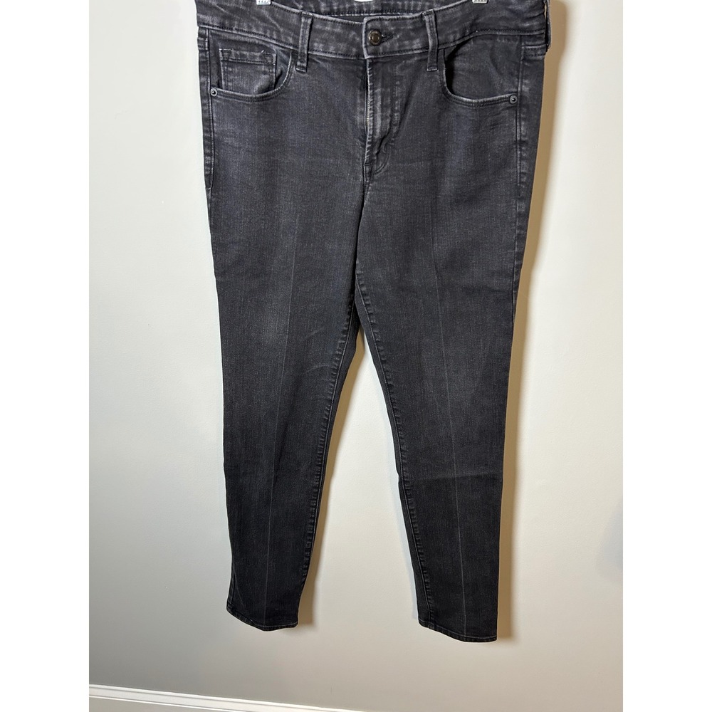 Old Navy Power Straight Jeans Womens 12 Tall Washed Black High Waisted Stretch